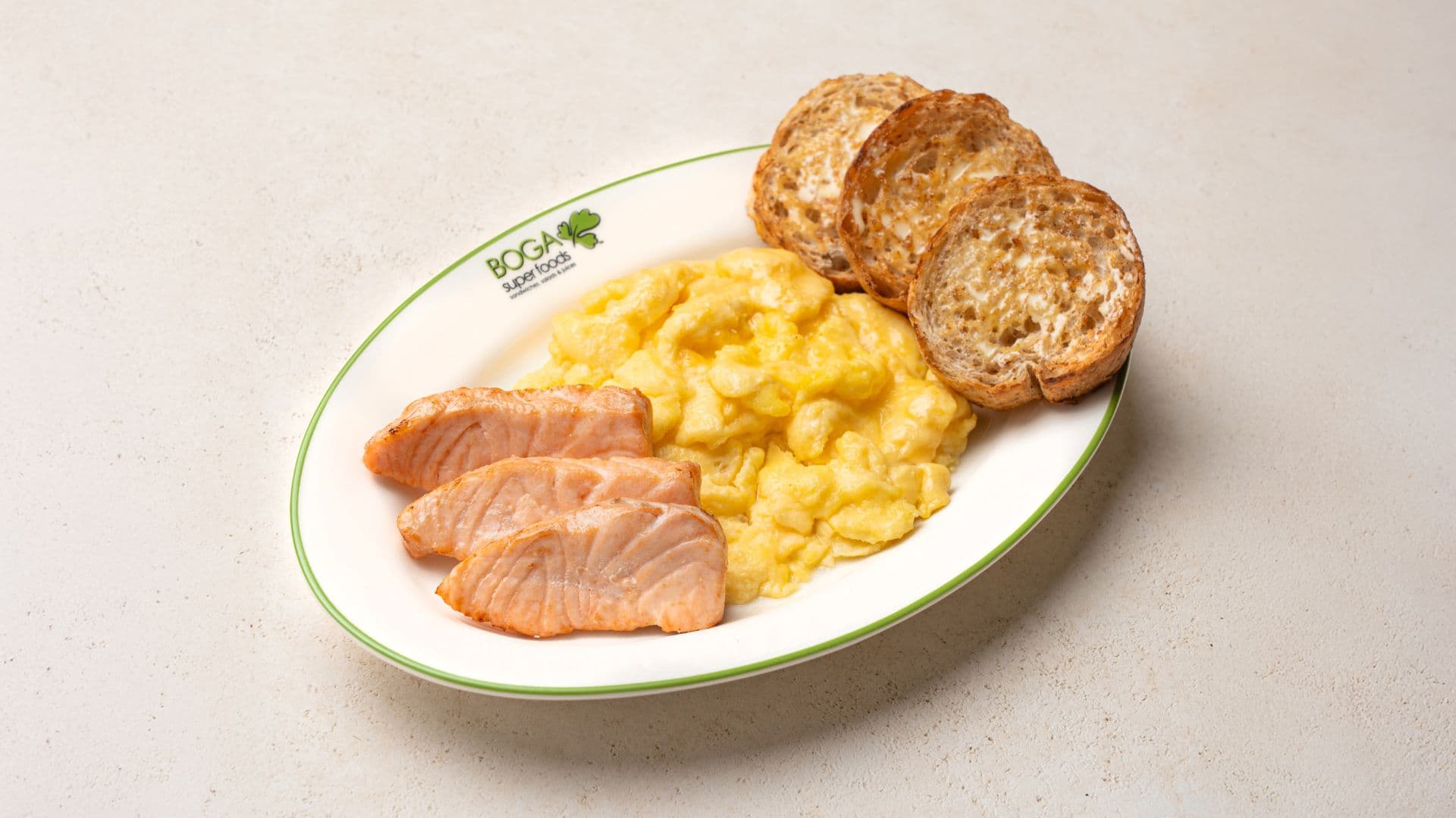 Scrambled Eggs Salmon Buttered Toast