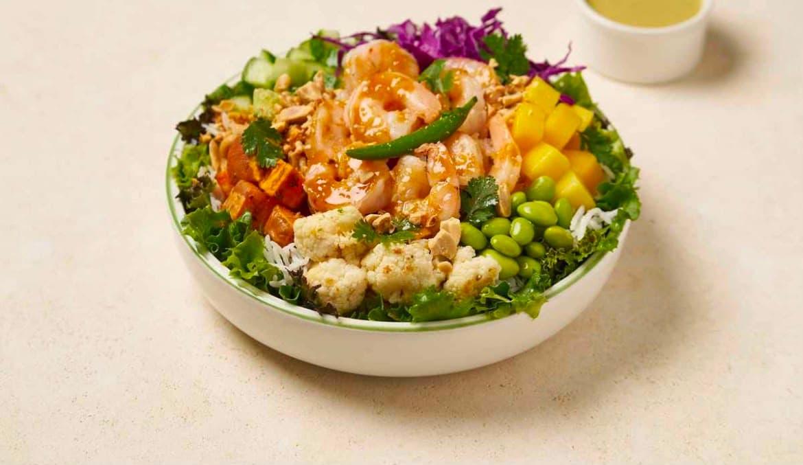 Thai Peanut Bowl with Shrimp & Sweet Potato